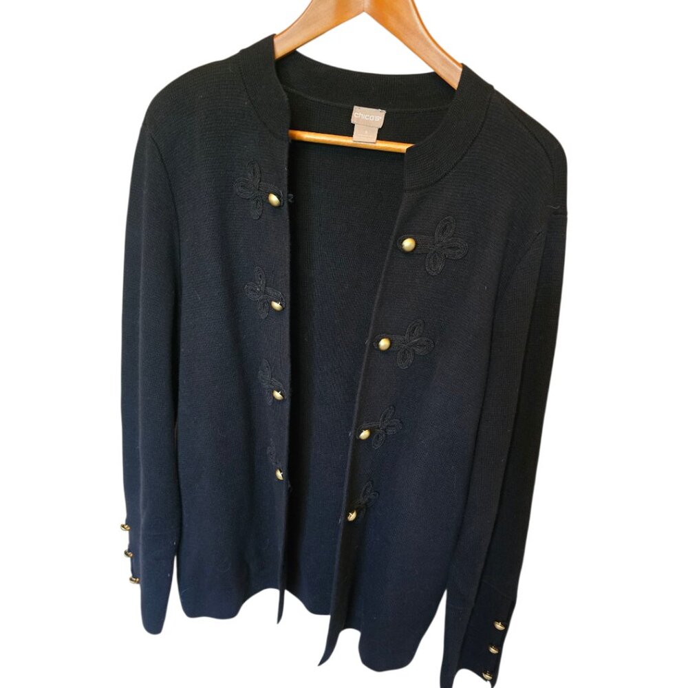 LNWOT  -  CHICO'S Black Knit Sweater sz XL